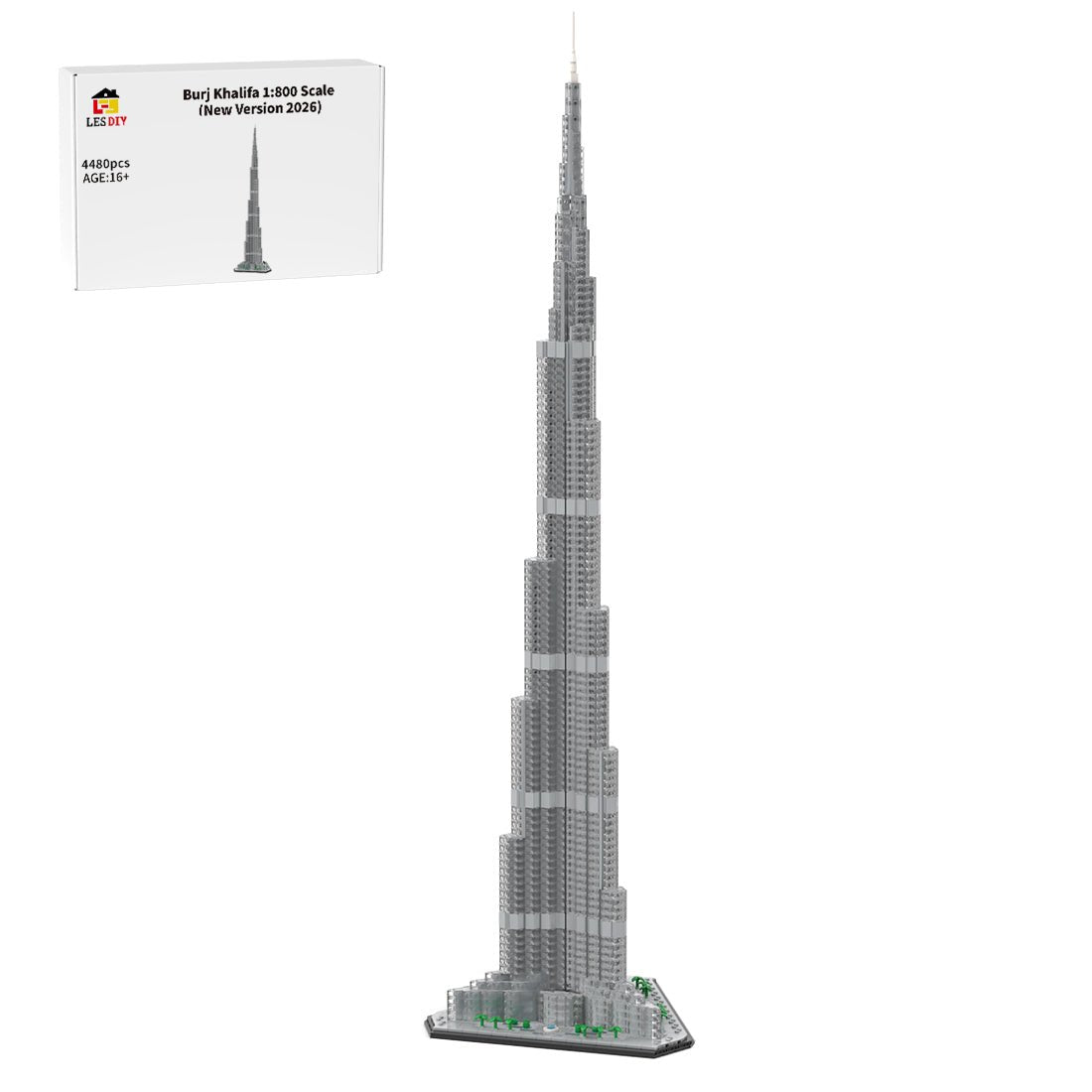 MOC - 255454 Burj Khalifa Architecture - 1/800 Scale Building Blocks - LesDiy - Building Blocks - 