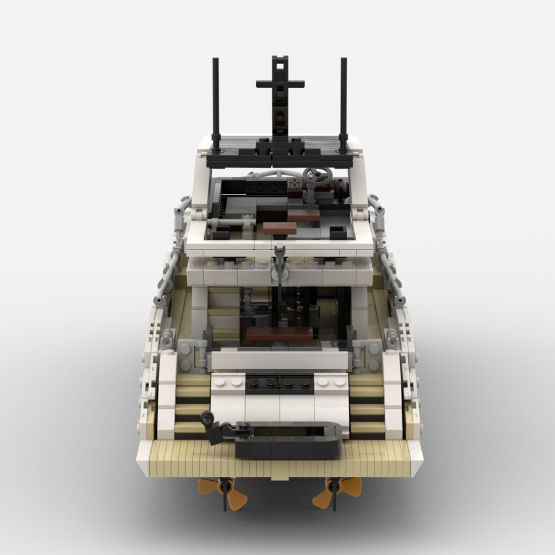 MOC-256391 Luxury Flybridge Yacht Building Blocks-LesDiy-MOC-