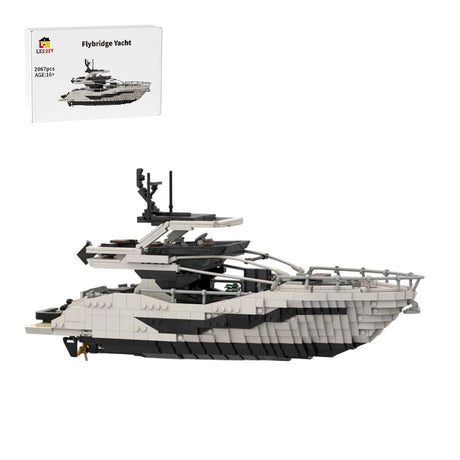 MOC-256391 Luxury Flybridge Yacht Building Blocks-LesDiy-MOC-