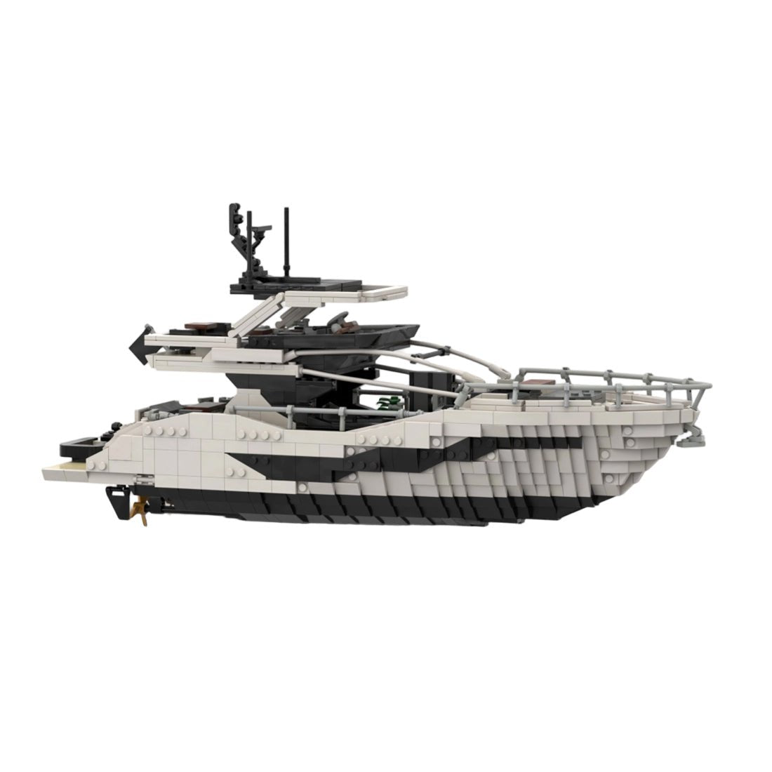 MOC-256391 Luxury Flybridge Yacht Building Blocks-LesDiy-MOC-