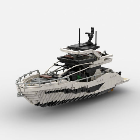 MOC-256391 Luxury Flybridge Yacht Building Blocks-LesDiy-MOC-