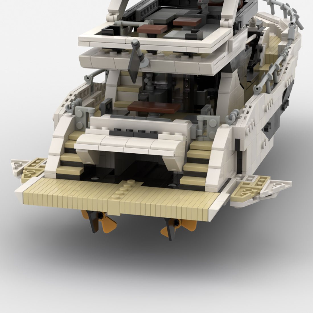 MOC-256391 Luxury Flybridge Yacht Building Blocks-LesDiy-MOC-