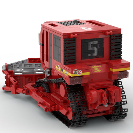 MOC - 257804 Peterbilt 367 + CAT D8R Dozer - L.A County Dozer Team 5 Building Block - LesDiy - MOC - 