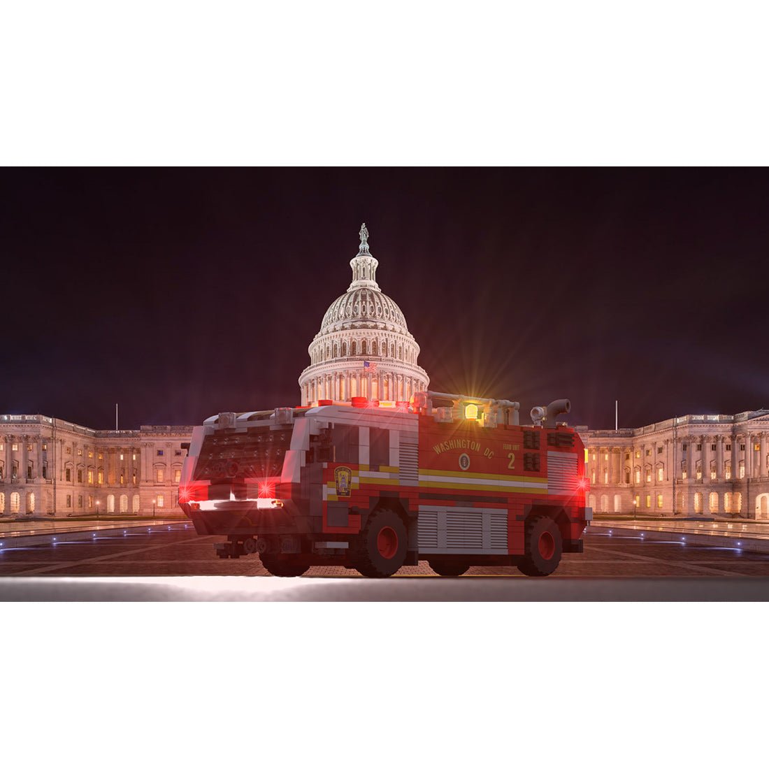 MOC - 259170 Oshkosh Striker 1500 Foam 2 Airport Firetruck / ARFF D.C FD Building Blocks - LesDiy - MOC - 