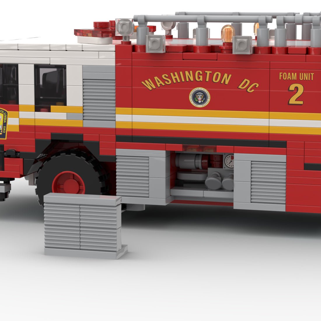 MOC - 259170 Oshkosh Striker 1500 Foam 2 Airport Firetruck / ARFF D.C FD Building Blocks - LesDiy - MOC - 