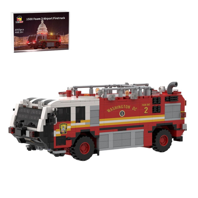 MOC - 259170 Oshkosh Striker 1500 Foam 2 Airport Firetruck / ARFF D.C FD Building Blocks - LesDiy - MOC - 