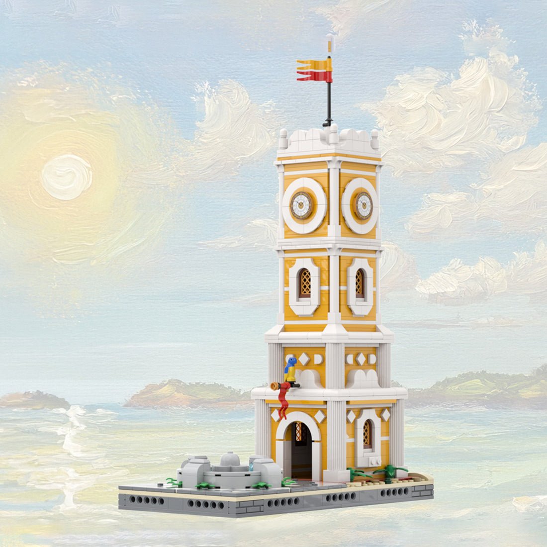 MOC-261902 Seafarer's Bay Clock Tower Building Blocks-LesDiy-MOC-