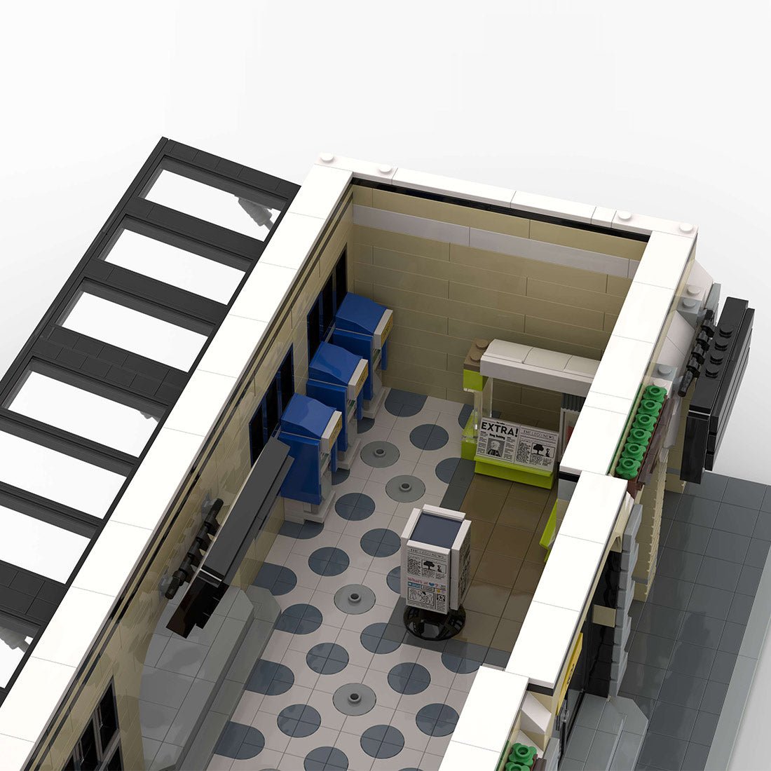 MOC-262134 Grand Central Modular Train Station & Platform Expansion Building Blocks-LesDiy-MOC-