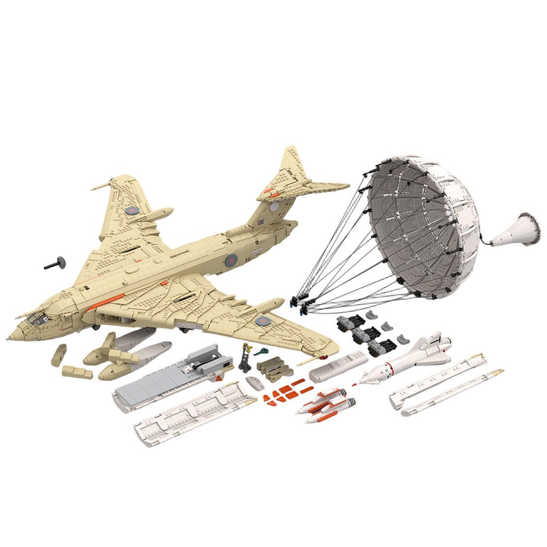 MOC-262401 + MOC-265563 Handley Page Victor Strategic Bomber Building Blocks – Bomber & Refueling Variants with Accessories-LesDiy-MOC-