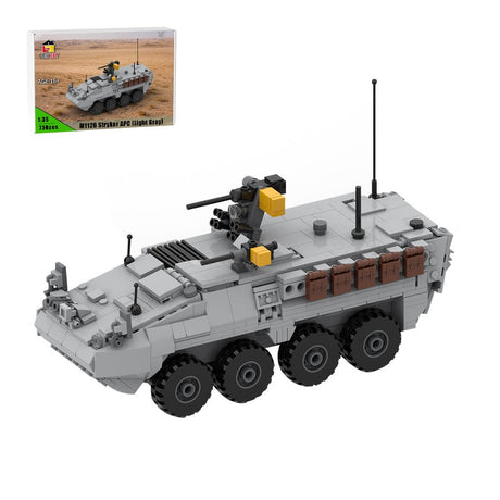 MOC-263485 M1126 STRYKER APC - 1:35 Scale (v2) Building Blocks-LesDiy-MOC-Light Grey