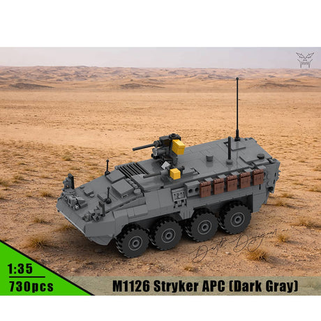 MOC-263485 M1126 STRYKER APC - 1:35 Scale (v2) Building Blocks-LesDiy-MOC-Dark Grey