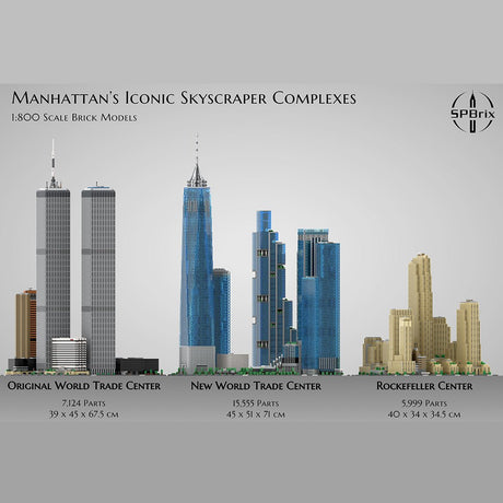 MOC-264039 1:800 Scale New World Trade Center Building Blocks-LesDiy-MOC-