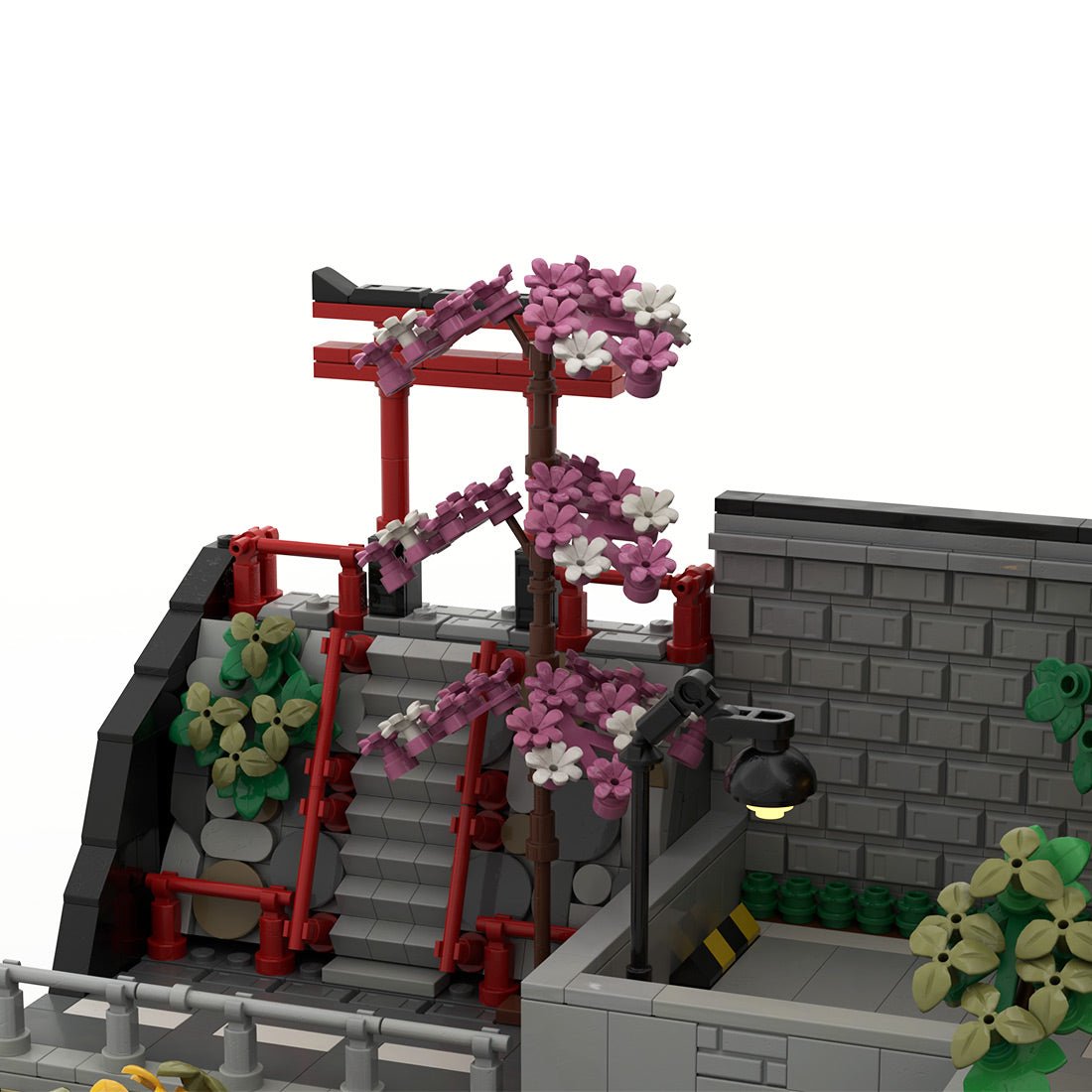 MOC-264460 Modern Japanese Waterfall Villa Building Blocks-LesDiy-MOC-