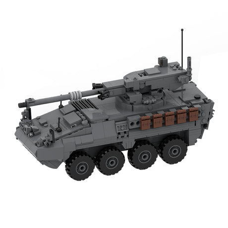 MOC-264966 M1128 Stryker MGS 1:35 Scale (V2) Building Blocks-LesDiy-MOC-Dark Grey