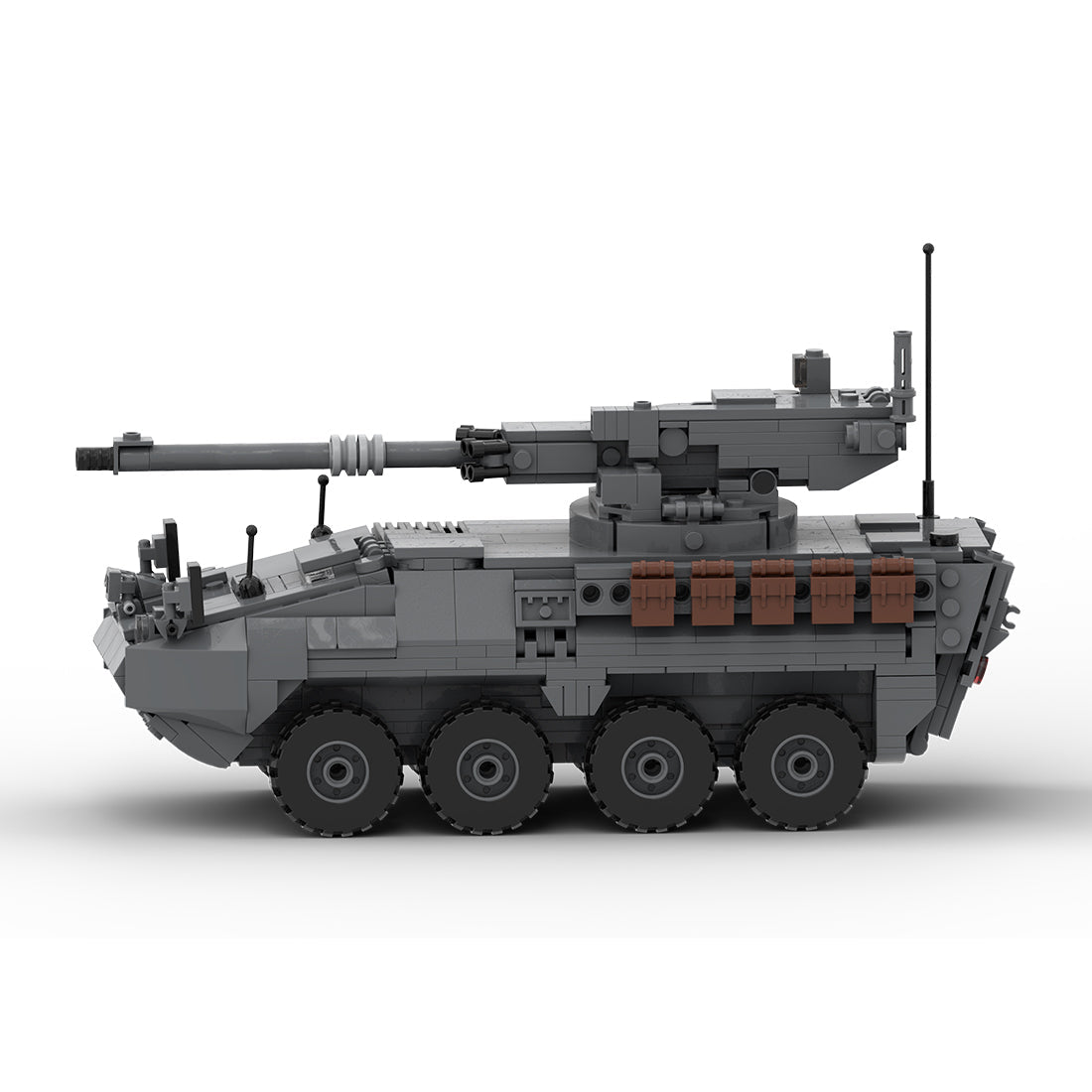 MOC-264966 M1128 Stryker MGS 1:35 Scale (V2) Building Blocks-LesDiy-MOC-Dark Grey