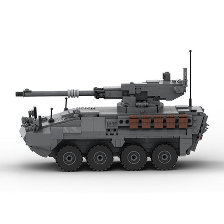 MOC-264966 M1128 Stryker MGS 1:35 Scale (V2) Building Blocks-LesDiy-MOC-Dark Grey