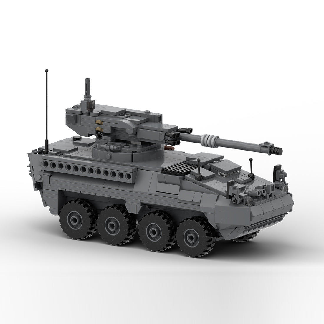 MOC-264966 M1128 Stryker MGS 1:35 Scale (V2) Building Blocks-LesDiy-MOC-Dark Grey