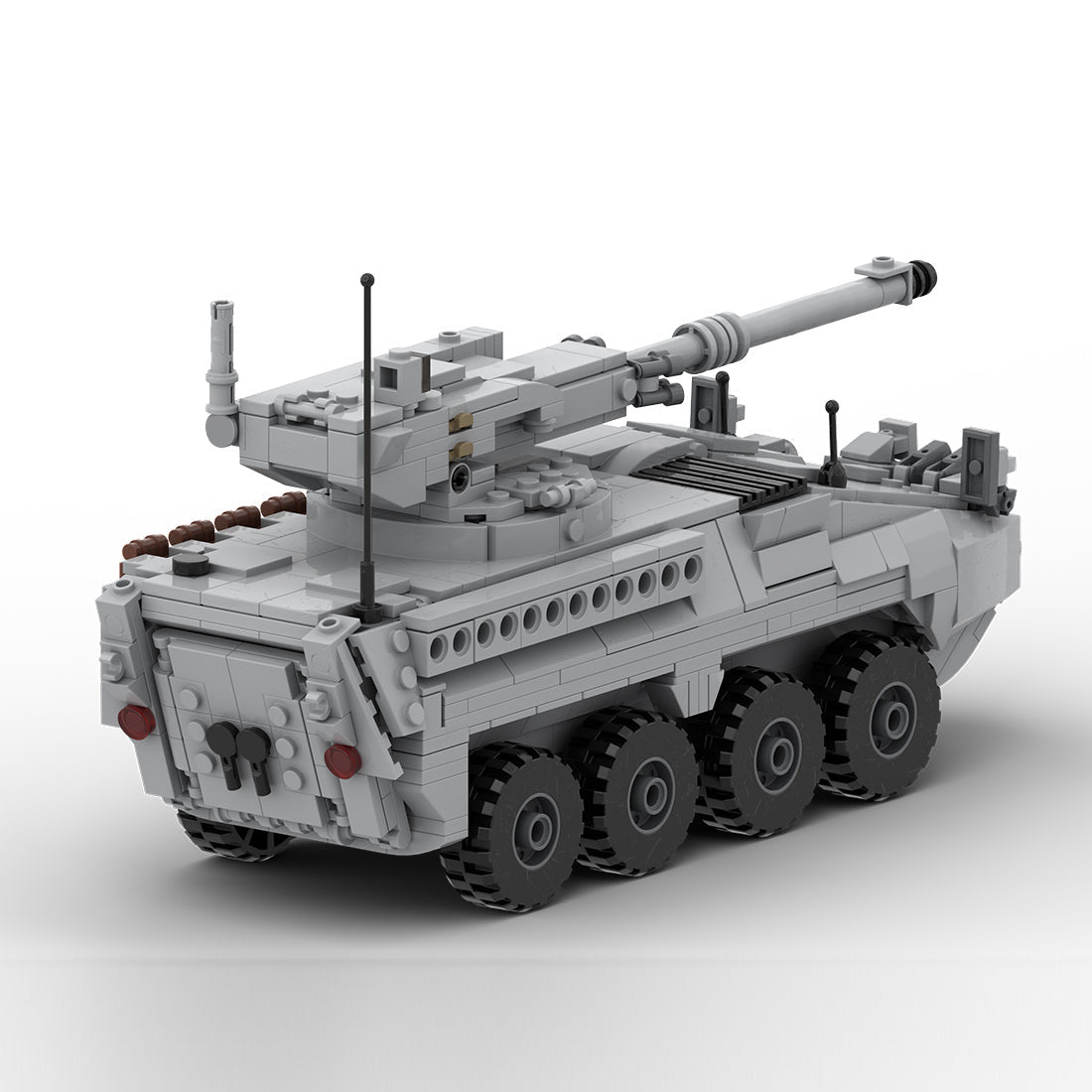 MOC-264966 M1128 Stryker MGS 1:35 Scale (V2) Building Blocks-LesDiy-MOC-Dark Grey