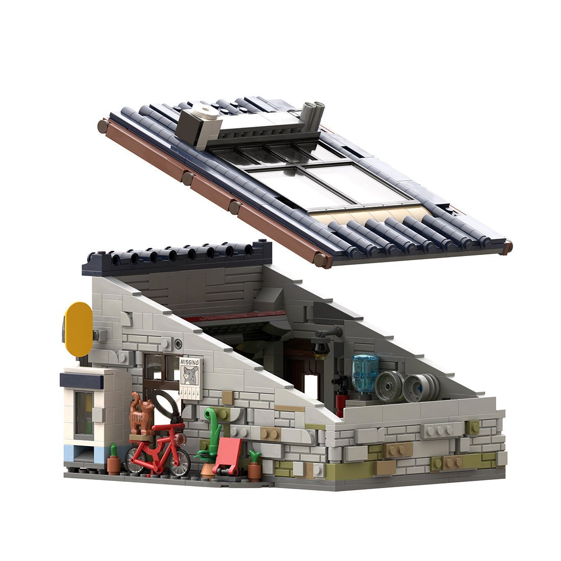 MOC-265598 Japan Backstreet Garage Building Blocks-LesDiy-MOC-