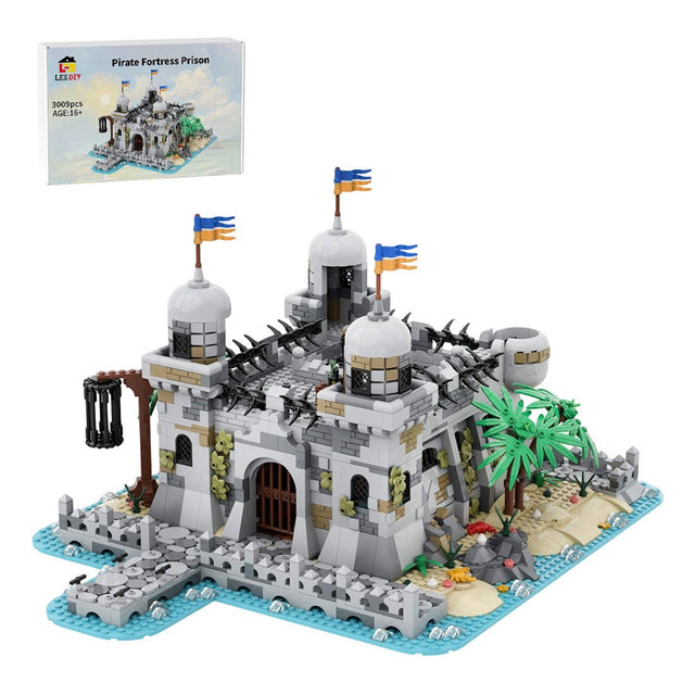 MOC-266198 Pirate Lock-Up Seafarer's Bay Building Blocks-LesDiy-MOC-
