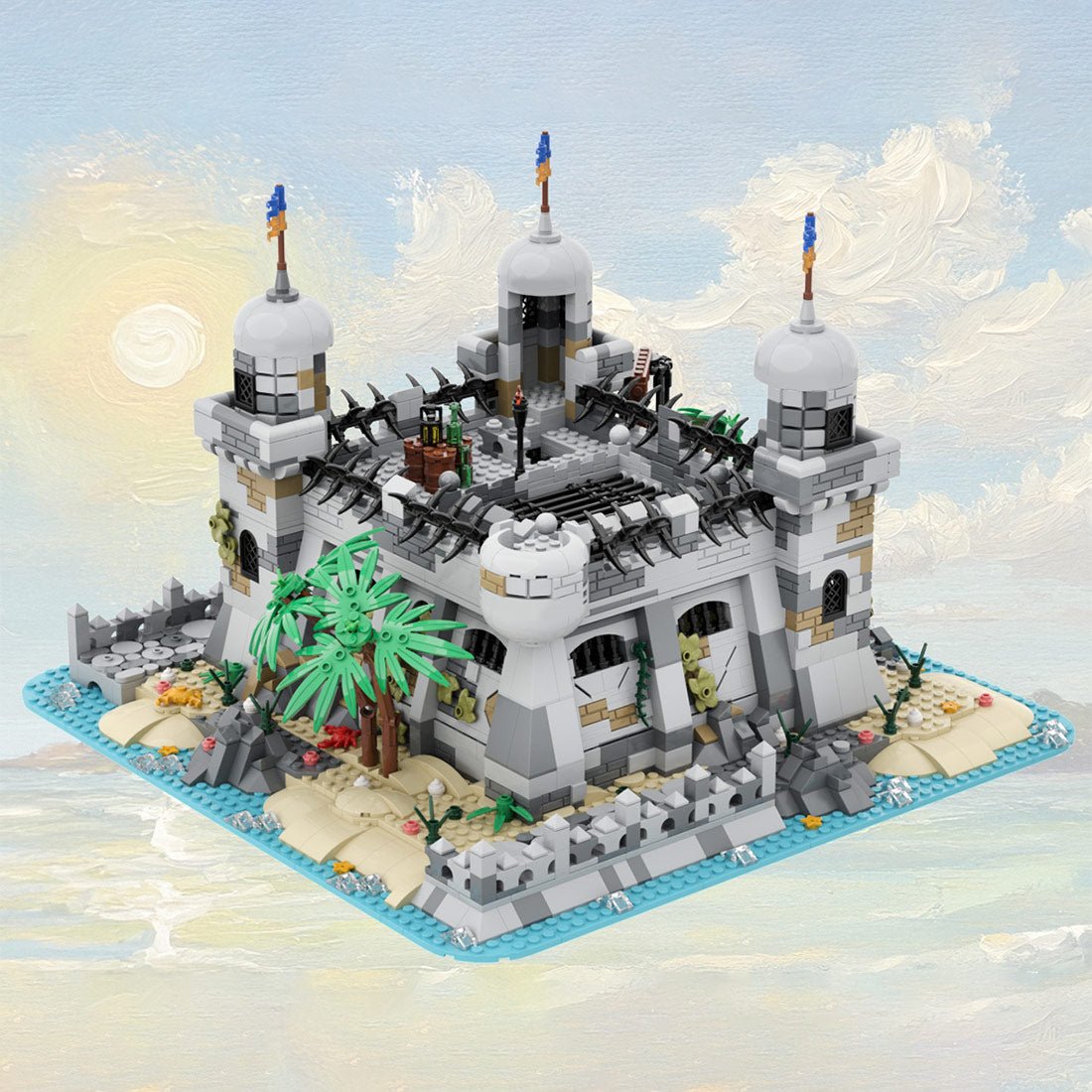 MOC-266198 Pirate Lock-Up Seafarer's Bay Building Blocks-LesDiy-MOC-