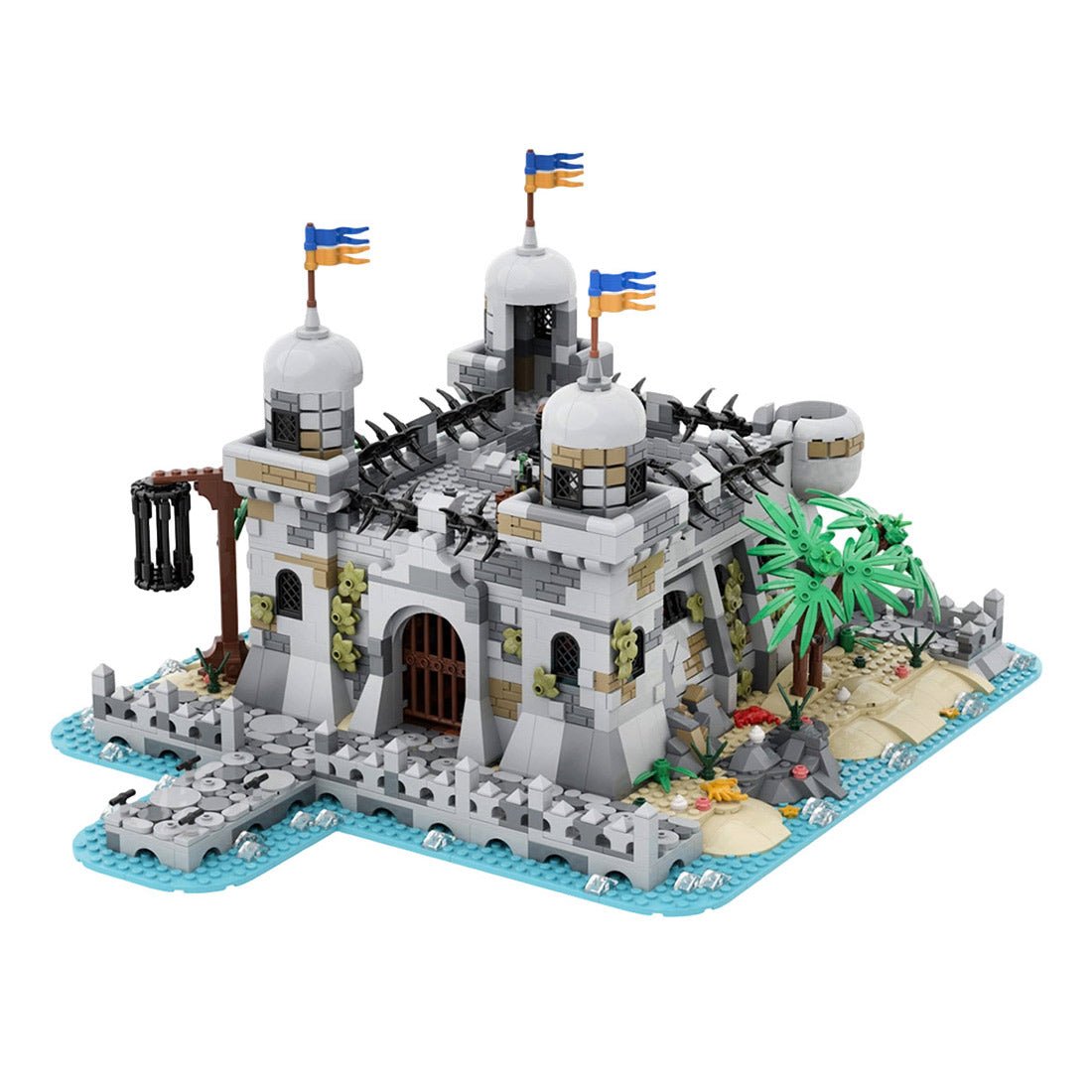 MOC-266198 Pirate Lock-Up Seafarer's Bay Building Blocks-LesDiy-MOC-
