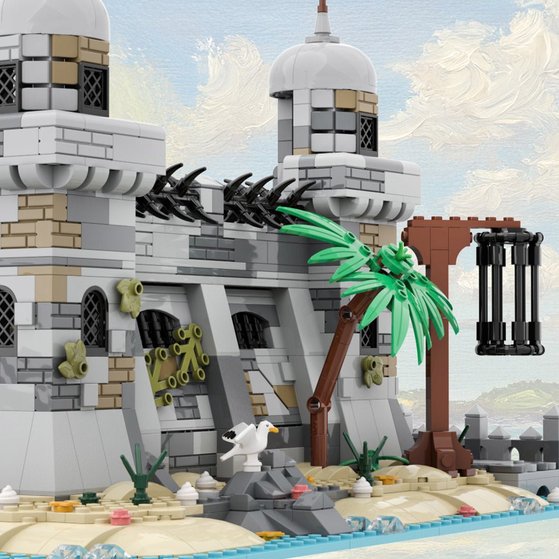 MOC-266198 Pirate Lock-Up Seafarer's Bay Building Blocks-LesDiy-MOC-