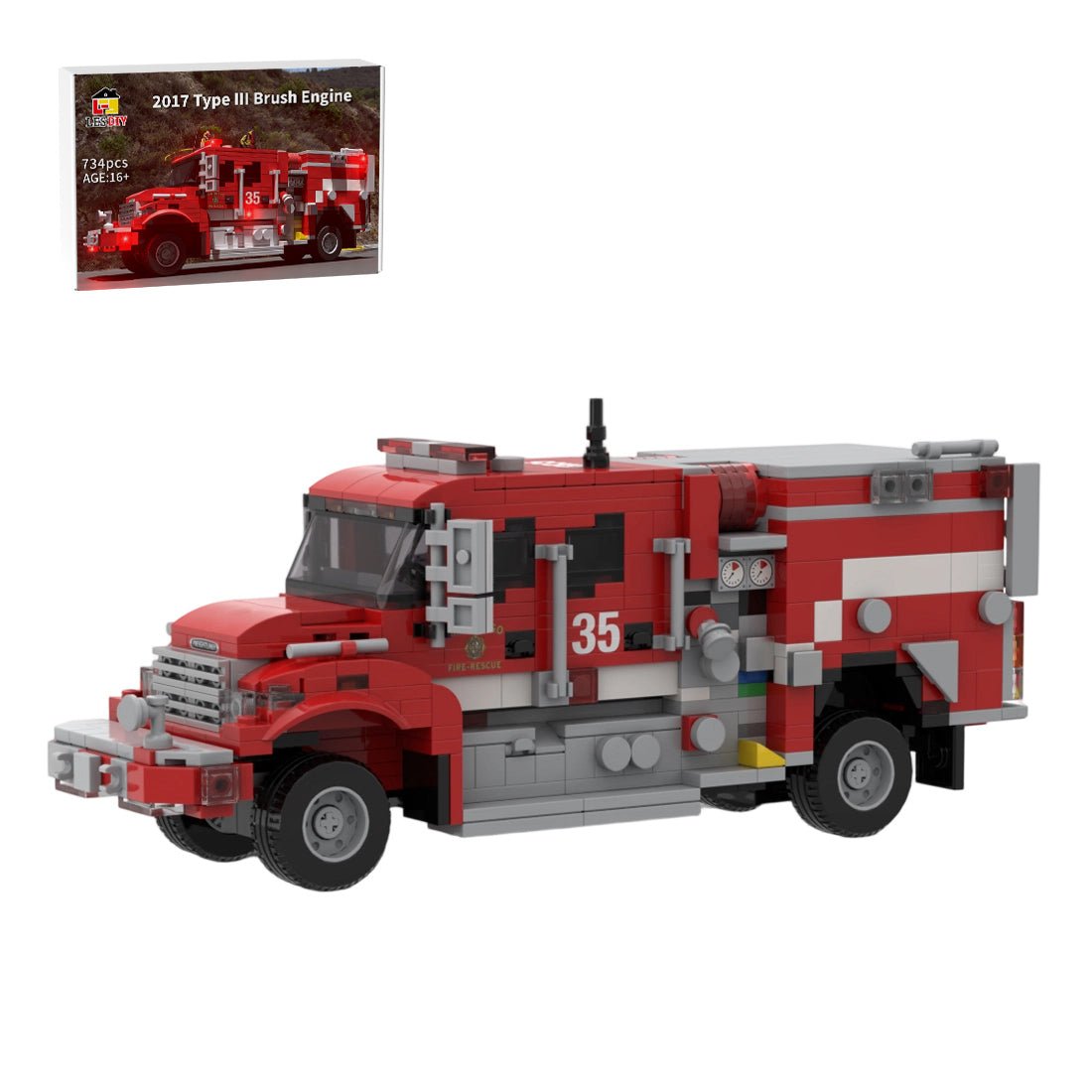 MOC-266282 2017 Pierce-Freightliner Type III Brush Engine SDFR Building Blocks-LesDiy - 