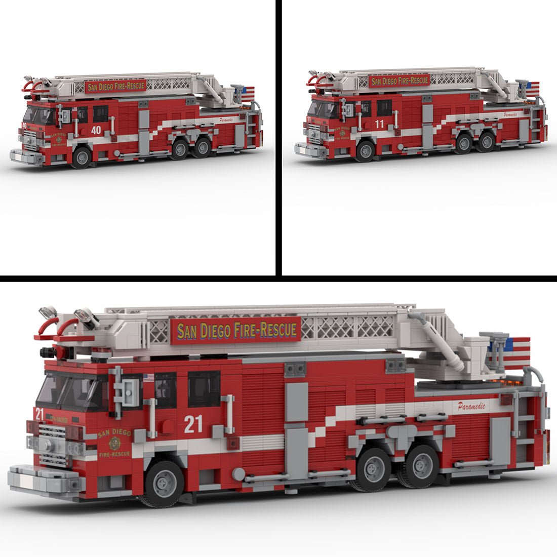 MOC-267135 2016-2017 Pierce Arrow XT Fire Truck RMA SDFR Building Blocks-LesDiy - 