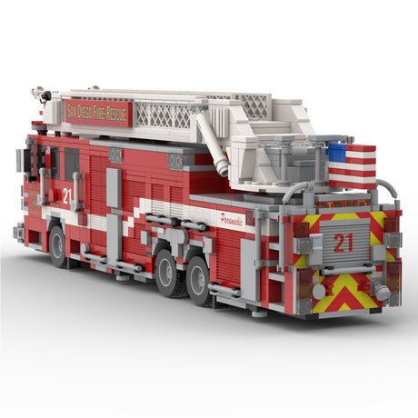 MOC-267135 2016-2017 Pierce Arrow XT Fire Truck RMA SDFR Building Blocks-LesDiy - 