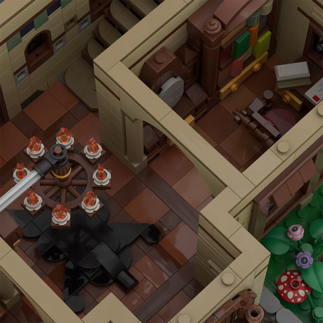 MOC-267546 Medieval Emerald Cottage Building Blocks-LesDiy-MOC-