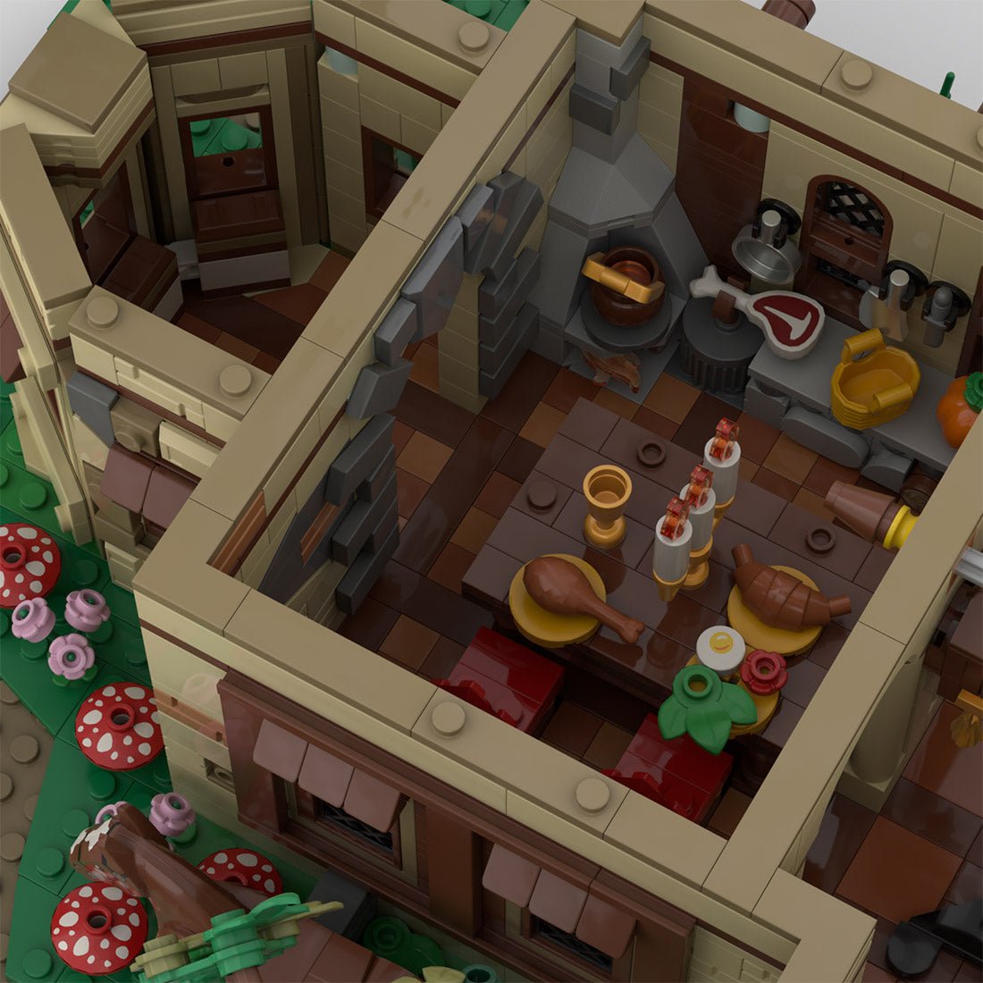 MOC-267546 Medieval Emerald Cottage Building Blocks-LesDiy-MOC-