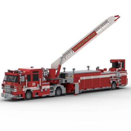 MOC-267880 2020-2025 Pierce Arrow XT Tiller Fire Truck SDFR Building Blocks-LesDiy - 