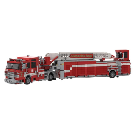 MOC-267880 2020-2025 Pierce Arrow XT Tiller Fire Truck SDFR Building Blocks-LesDiy - 