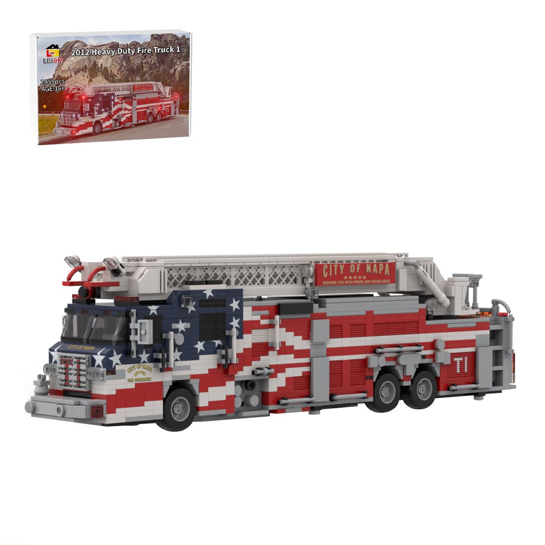 MOC-268463 2012 Pierce Velocity Fire Truck Napa City Truck 1 Building Blocks-LesDiy - 