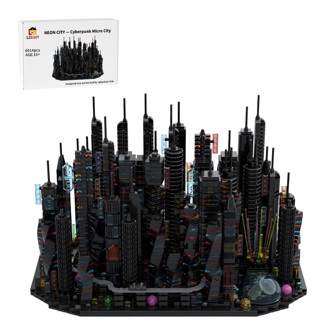 MOC-270096 Bay City Altered Carbon-Inspired Cyberpunk Microcity Building Blocks-LesDiy-MOC-