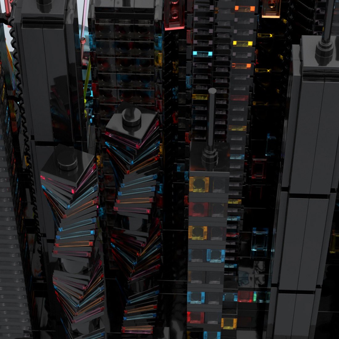 MOC-270096 Bay City Altered Carbon-Inspired Cyberpunk Microcity Building Blocks-LesDiy-MOC-