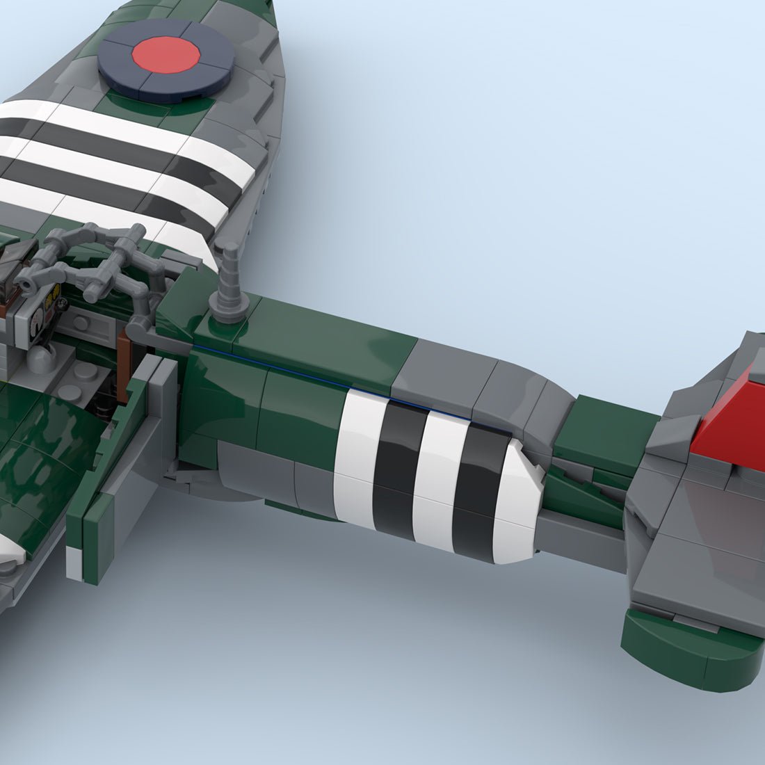 MOC-272314 WWII Supermarine Spitfire Mk XVI Fighter Building Blocks-LesDiy-MOC-