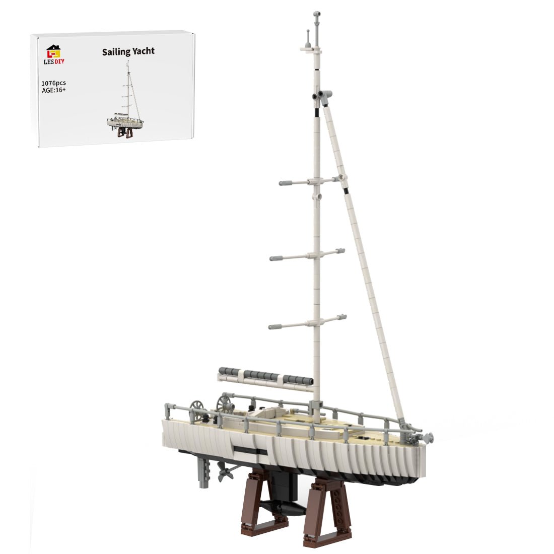 MOC-273023 Modern Sailing Yacht Building Blocks-LesDiy-MOC-