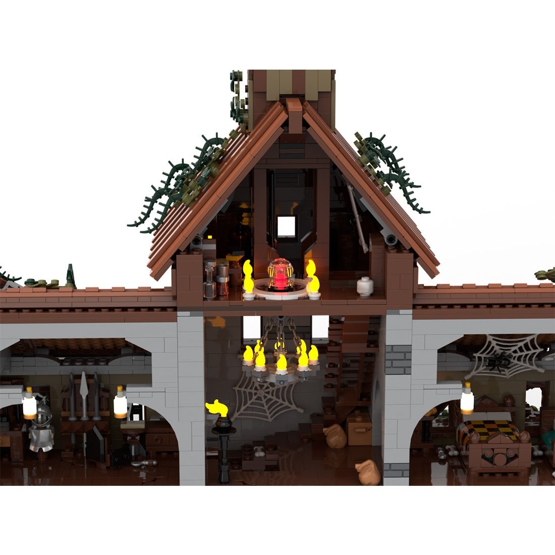 MOC-273998 Abandoned Medieval Manor Modular Building Blocks (Weathered Edition)-LesDiy-MOC-