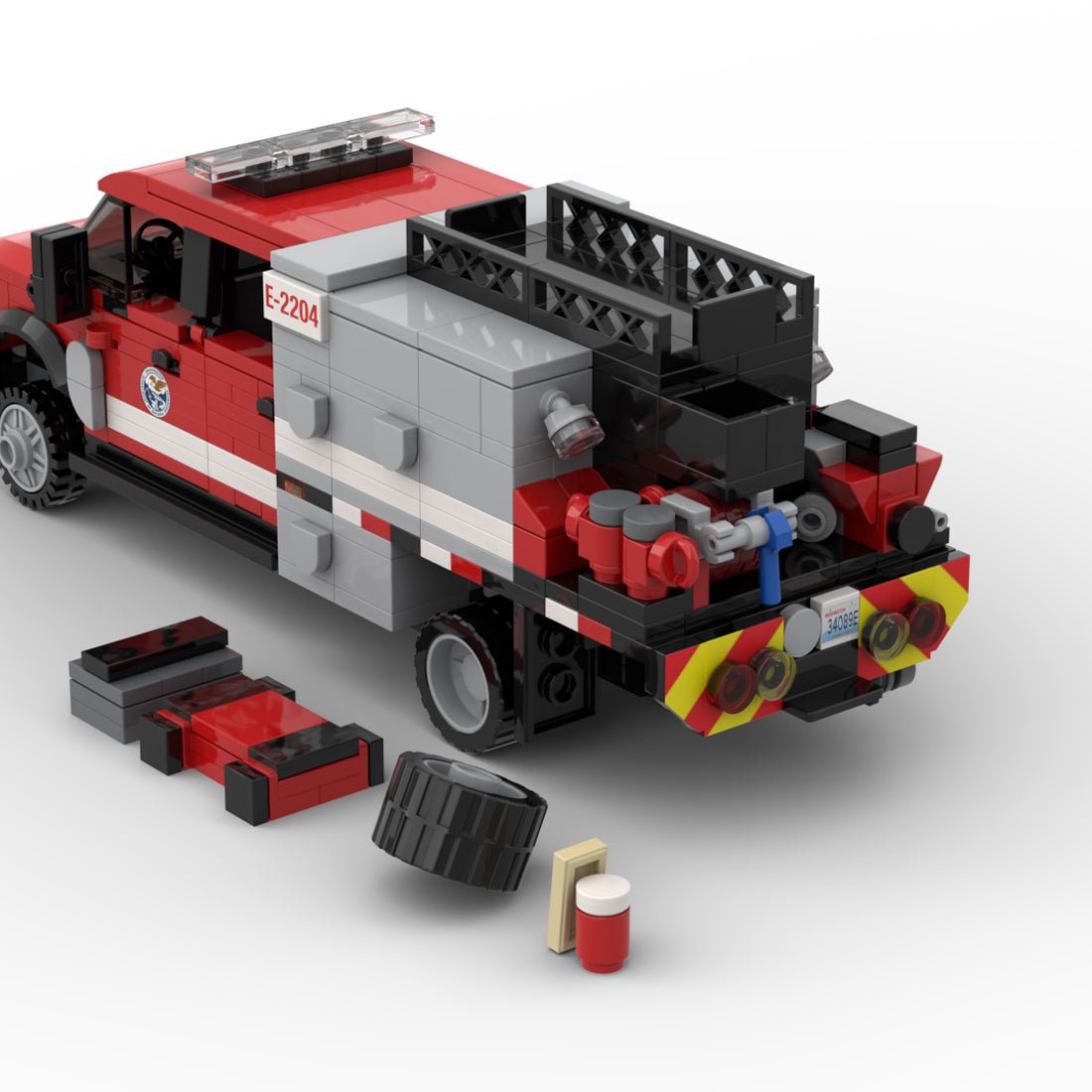 MOC-274472 Ford F-550 Type 5 Wildland Fire Engine Building Blocks-LesDiy-MOC-