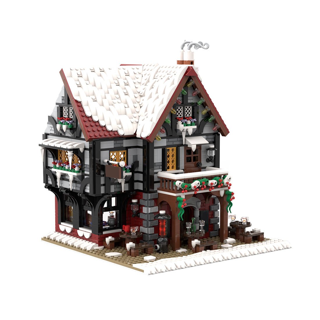 MOC-275366 The Frosty Pint Winter Village Pub Building Blocks-LesDiy-MOC-