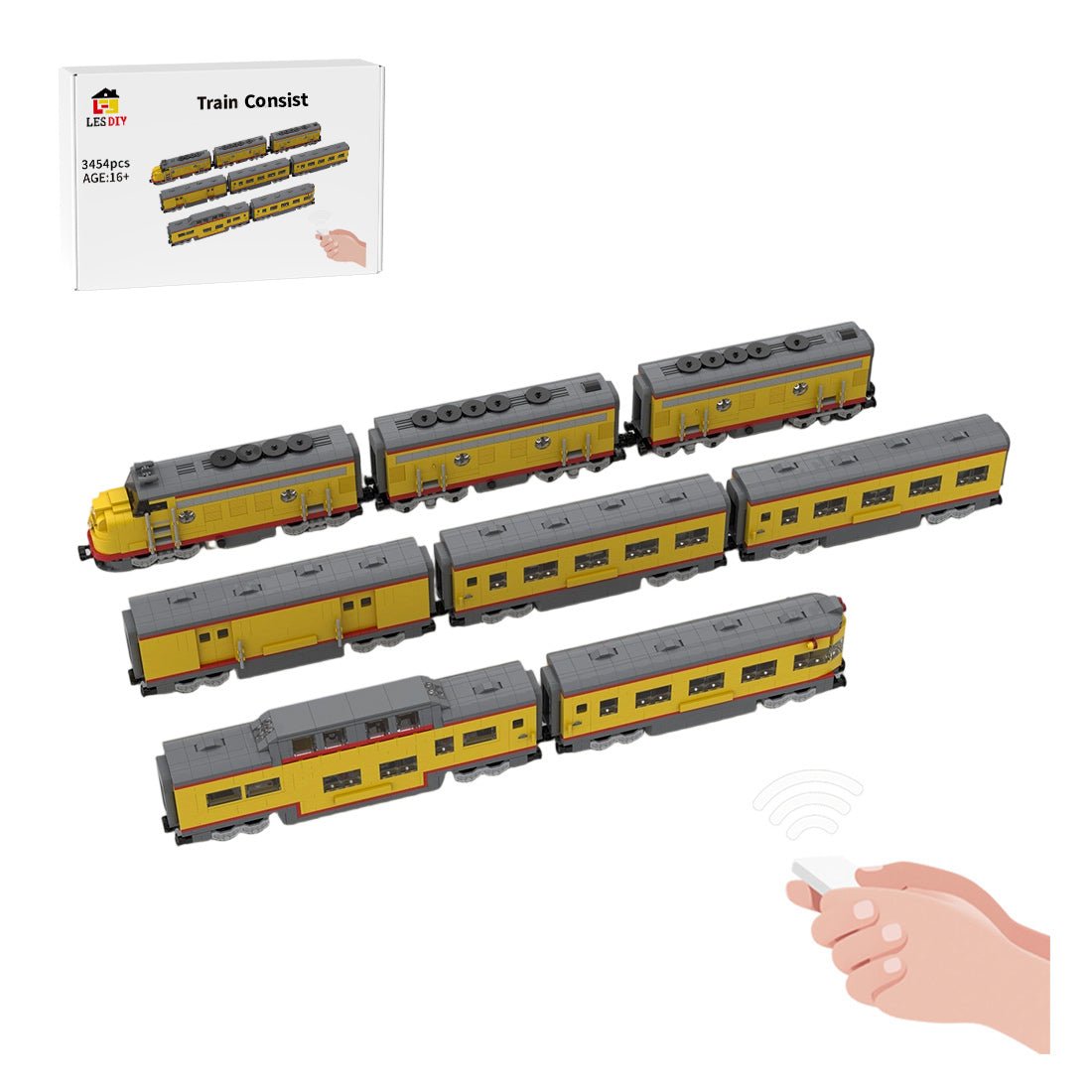 MOC-277452 Union Pacific Passenger Train Consist Building Blocks-LesDiy-Locomotive-