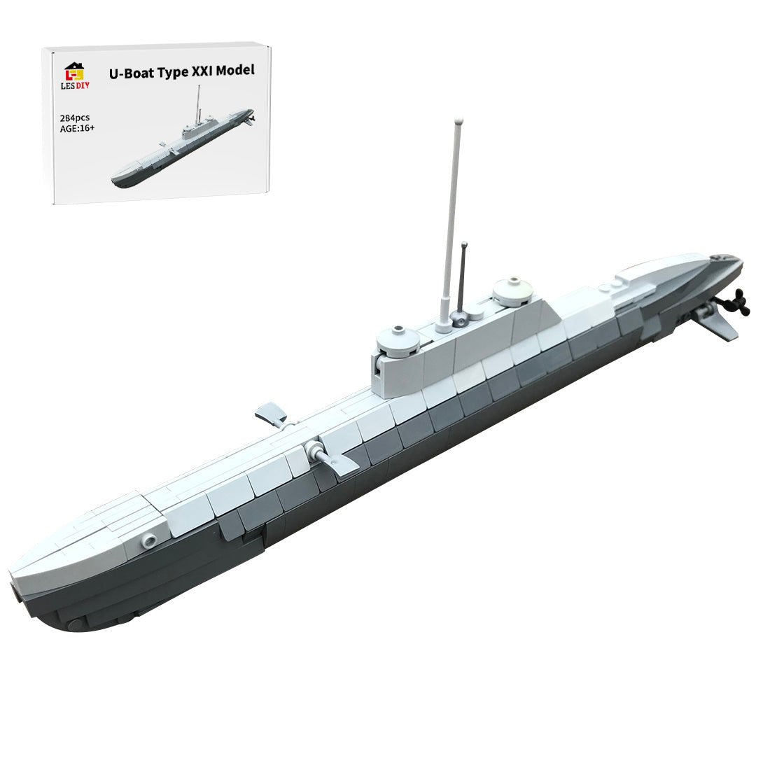 MOC-30342 U-Boat Type XXI Model Building Blocks | LesDiy
