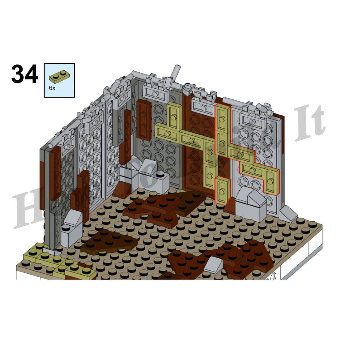 MOC - 32889 Ruined City Bricks Compitable with Lego - LesDiy - street house