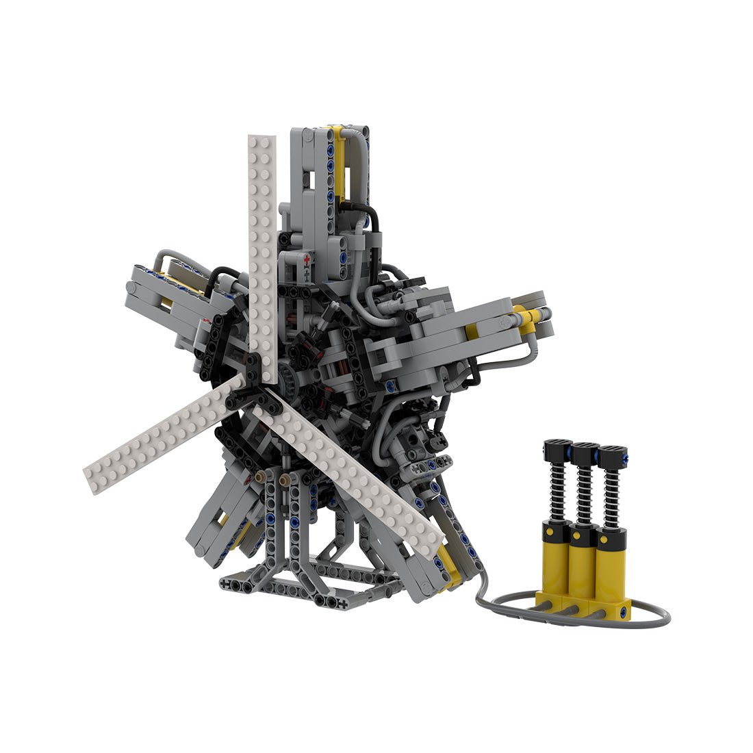 MOC - 39694 5 - cylinder Pneumatic Star Engine - LesDiy - 