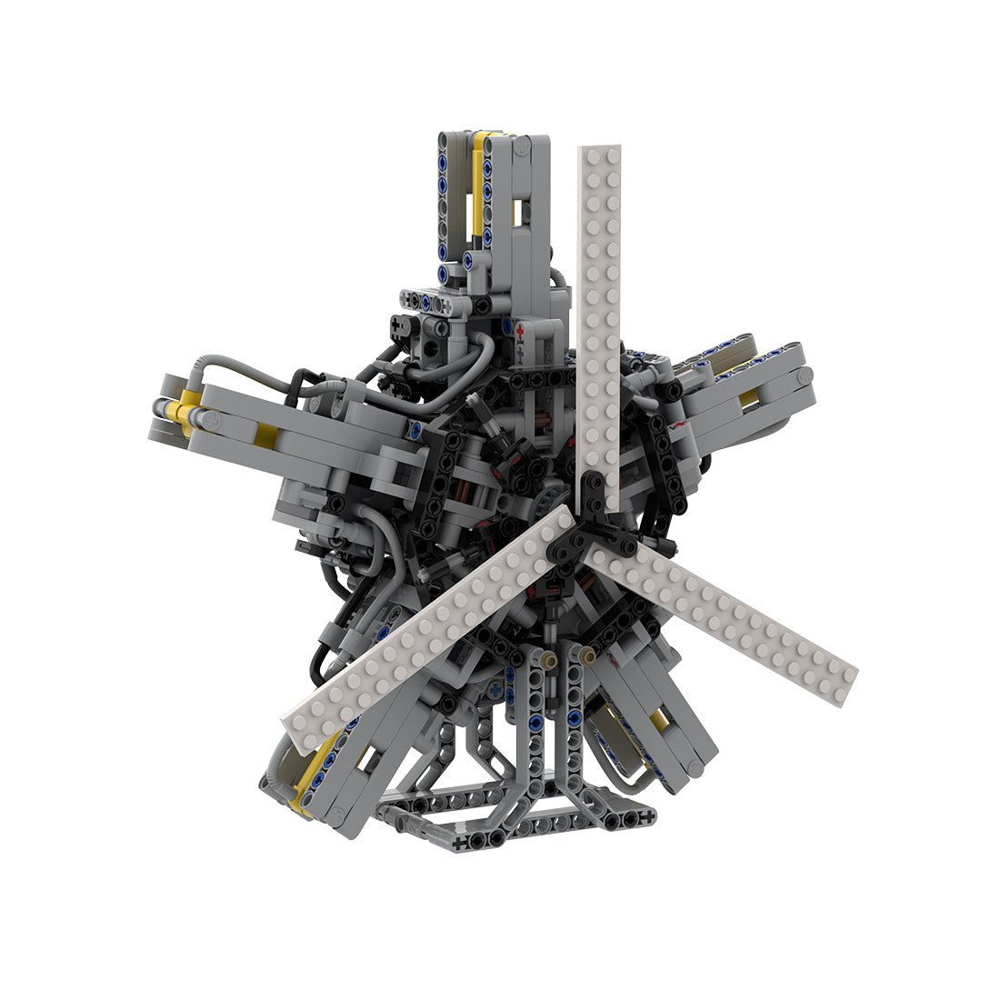 MOC - 39694 5 - cylinder Pneumatic Star Engine - LesDiy - 