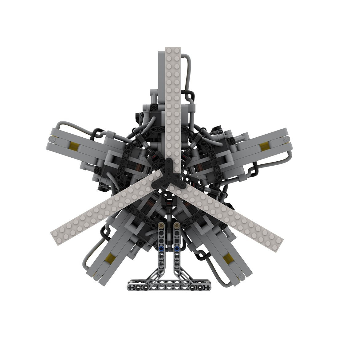 MOC - 39694 5 - cylinder Pneumatic Star Engine - LesDiy - 