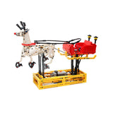 MOC-4121 Motorized Christmas Santa Sleigh & Reindeer Building Blocks-LesDiy-MOC-