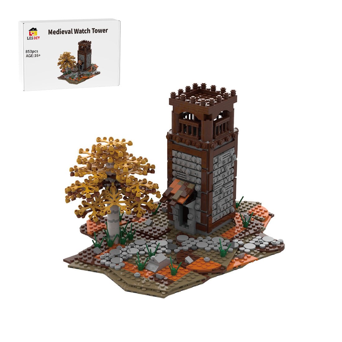 MOC - 42970 Medieval Watch Tower Building Blocks - LesDiy - 